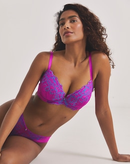 Ann Summers Sexy Lace Planet Two Tone Plunge Bra Pink/Blue