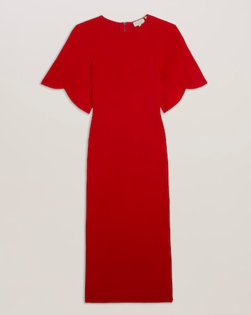 Ted Baker Fluted Sleeve Knitted Bodycon Midi Dress