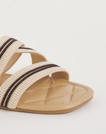 Mabel Crossover Strap Flat Mule Sandals Extra Wide EEE Fit