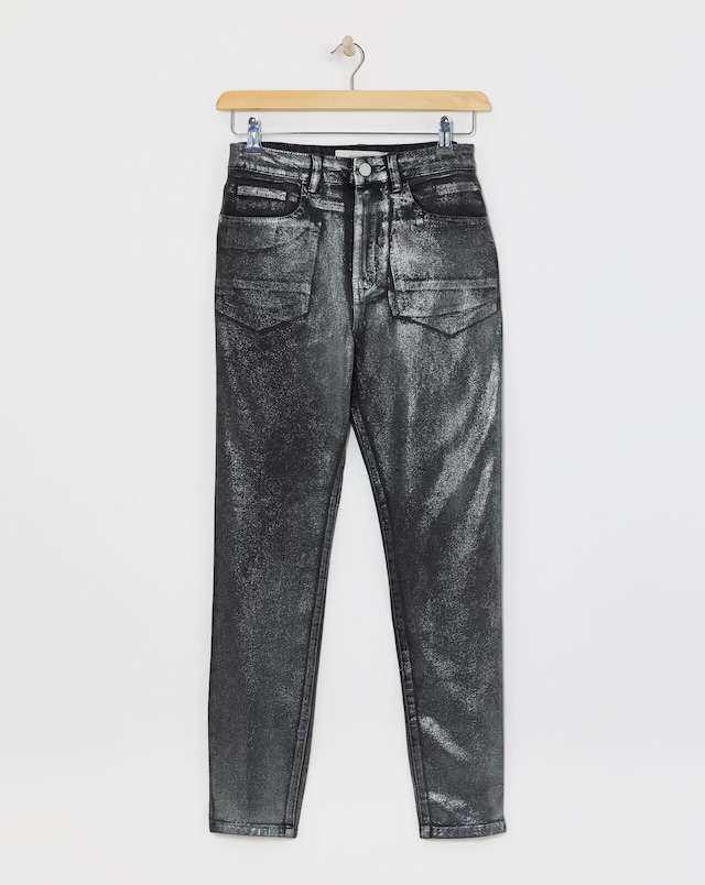 Metallic Coated Slim Jean