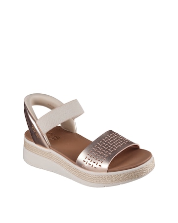 Skechers Bobs Sun Ray Step Aside Slip Ins Rose Gold Sandals - Standard Fit (D)
