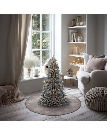 Christmas Snowflakes Washable Circle Rug