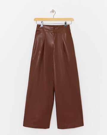 Faux Leather Wide Leg Trouser