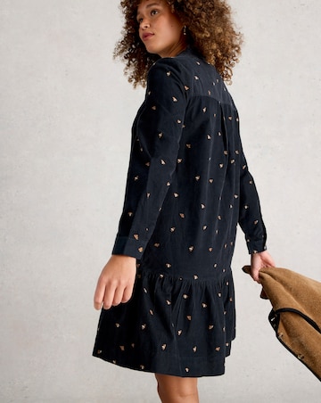 White Stuff Daria Cord Embroidered Dress