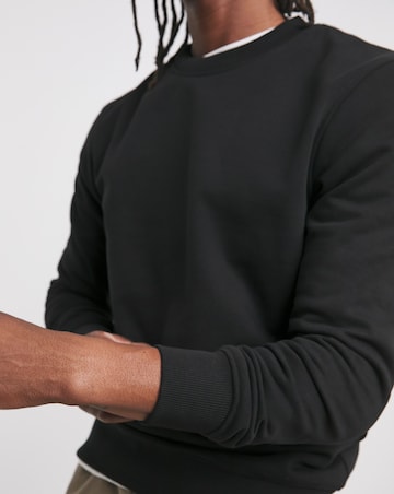 Crew Neck Sweatshirt Long- Black