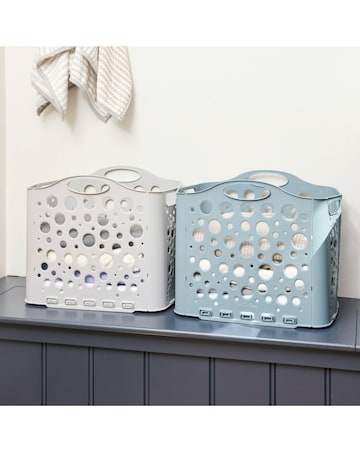 Minky Straight Stack Folding Laundry Basket