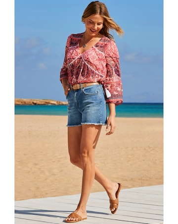 Sosandar Tie Front Blouse