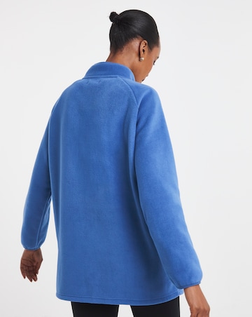 Blue Zip Through Longline Fleece