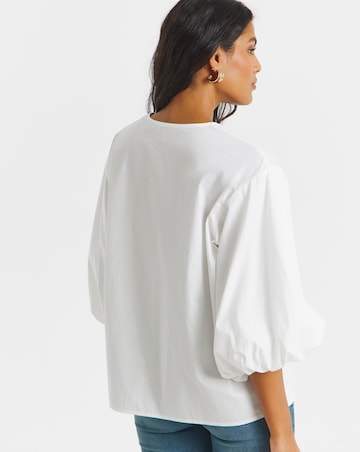 Simply Be White Pure Cotton Button Through Blouse