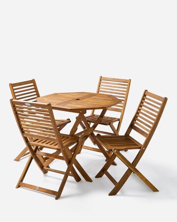 Charles Bentley Wooden Octagonal Table with 4 Chairs