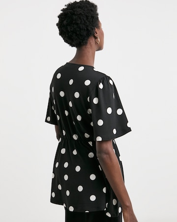 Angel Sleeve Button Front Longline Top