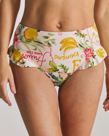 Figleaves Fruit Print Frill Tummy Control Bikini Bottoms