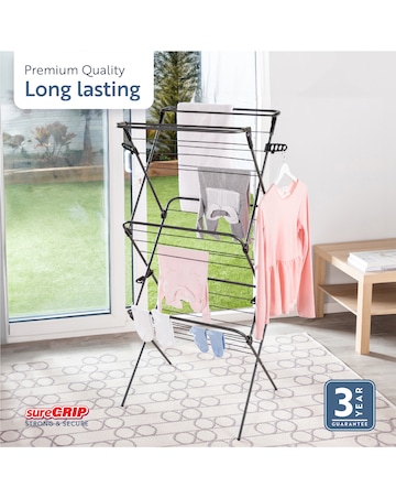 Minky Suregrip Long Drop Three Tier Airer