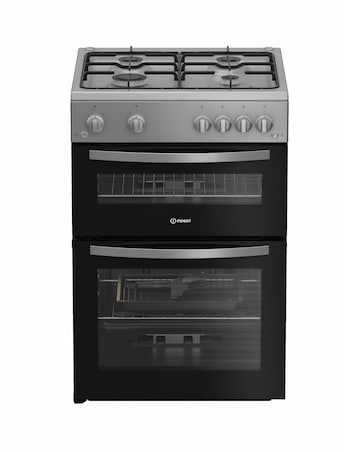 Indesit IDG6GS 60cm Gas Double Cooker - Silver