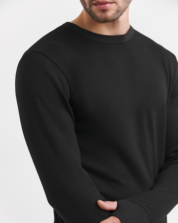 2 Pack Black Long Sleeve Thermal T-Shirts