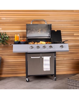 Charles Bentley 4 Burner Gas BBQ with Side Burner