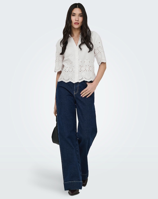 JDY Marina Half Sleeve Embroidery Shirt