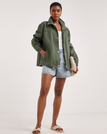 Khaki Relaxed Utility Jacket