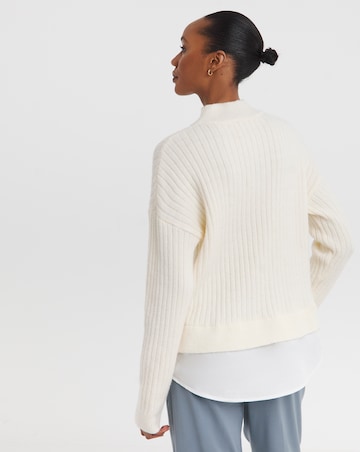 Cream Woven Knit 2 in 1 Jumper