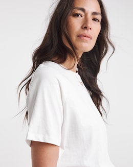 Pure Cotton White Crew Neck Short Sleeve T-shirt