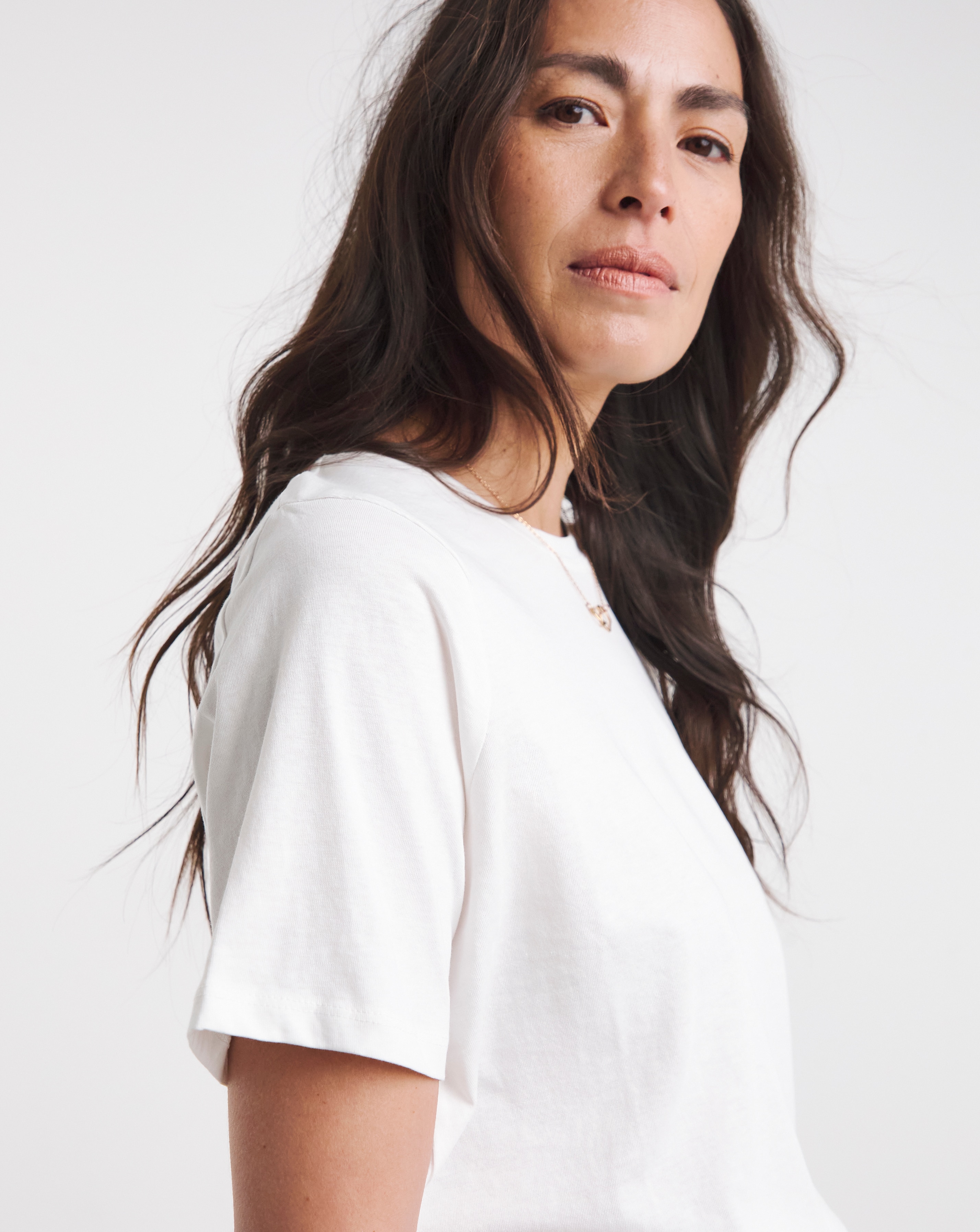 Pure Cotton White Crew Neck Short Sleeve T-shirt