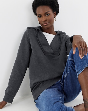 Pull Over Open Neck Hoodie