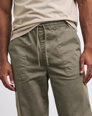 Garment Dyed Elasticated Tapered Trouser