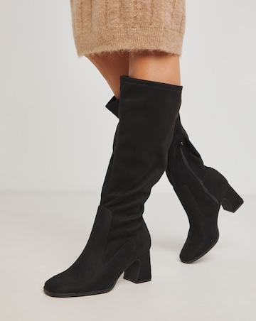 Chana Heeled Stretch Boots - Extra Wide Fit (EEE) Curvy/Super Curvy Calf