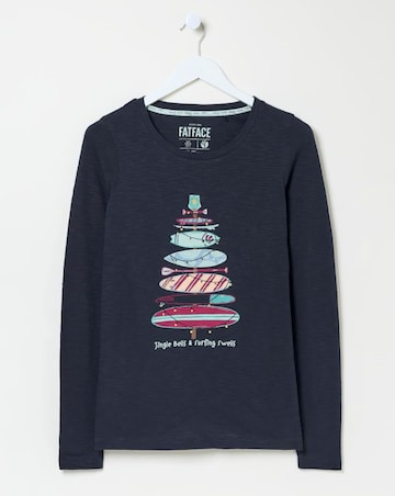 Fatface Surfboard Pyjama Top Navy