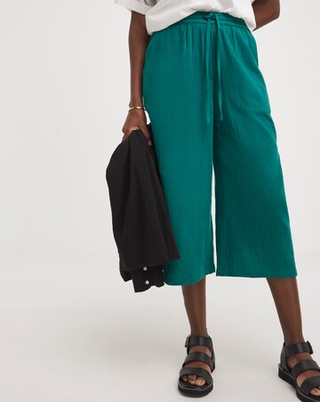 Green Cheesecloth Culottes
