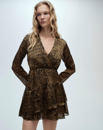 Mango Animal Print Ruffle Dress