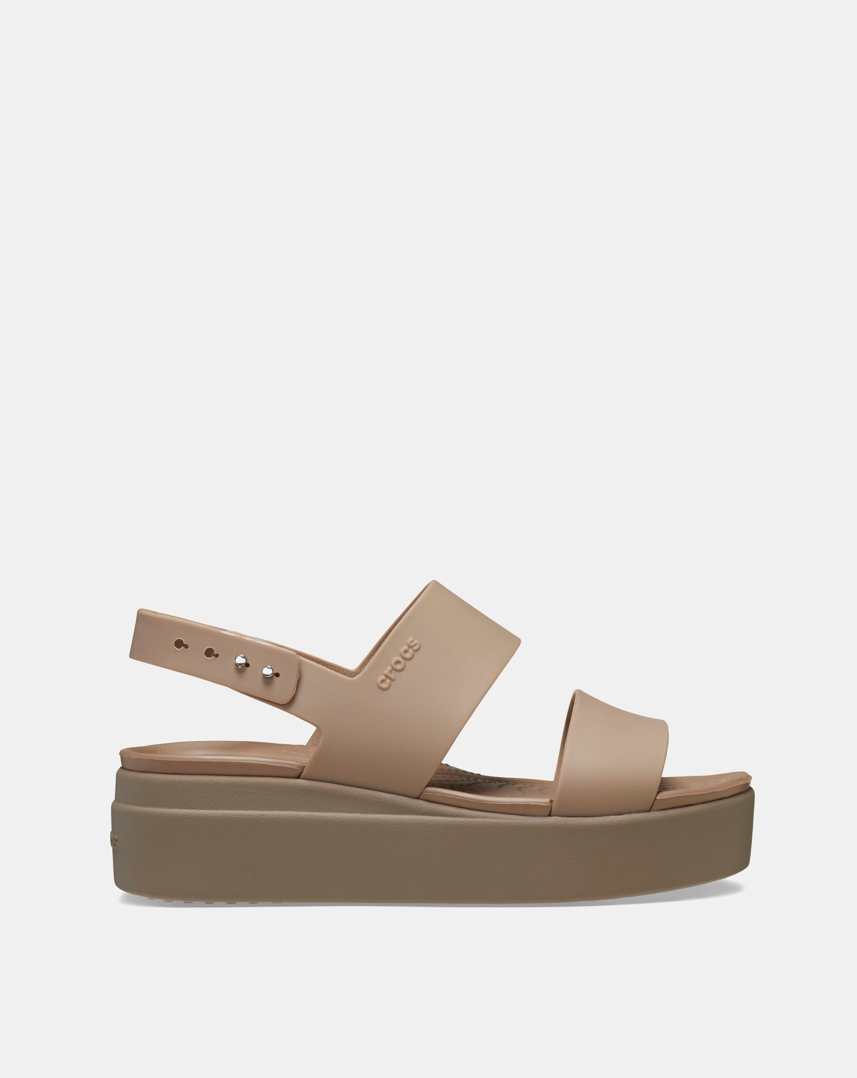 Crocs Latte Brooklyn Low Wedge Sandals | JD Williams