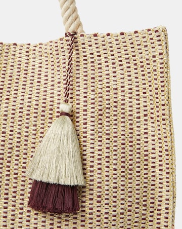 Accessorize Stripe Woven Beach Bag