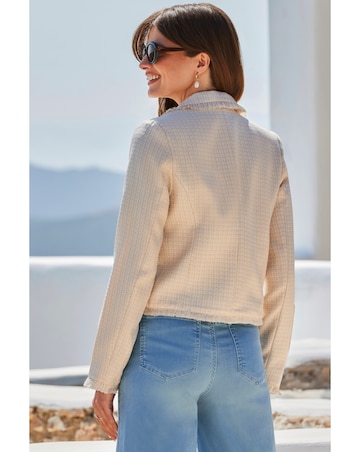 Sosandar Raw Edge Boucle Jacket