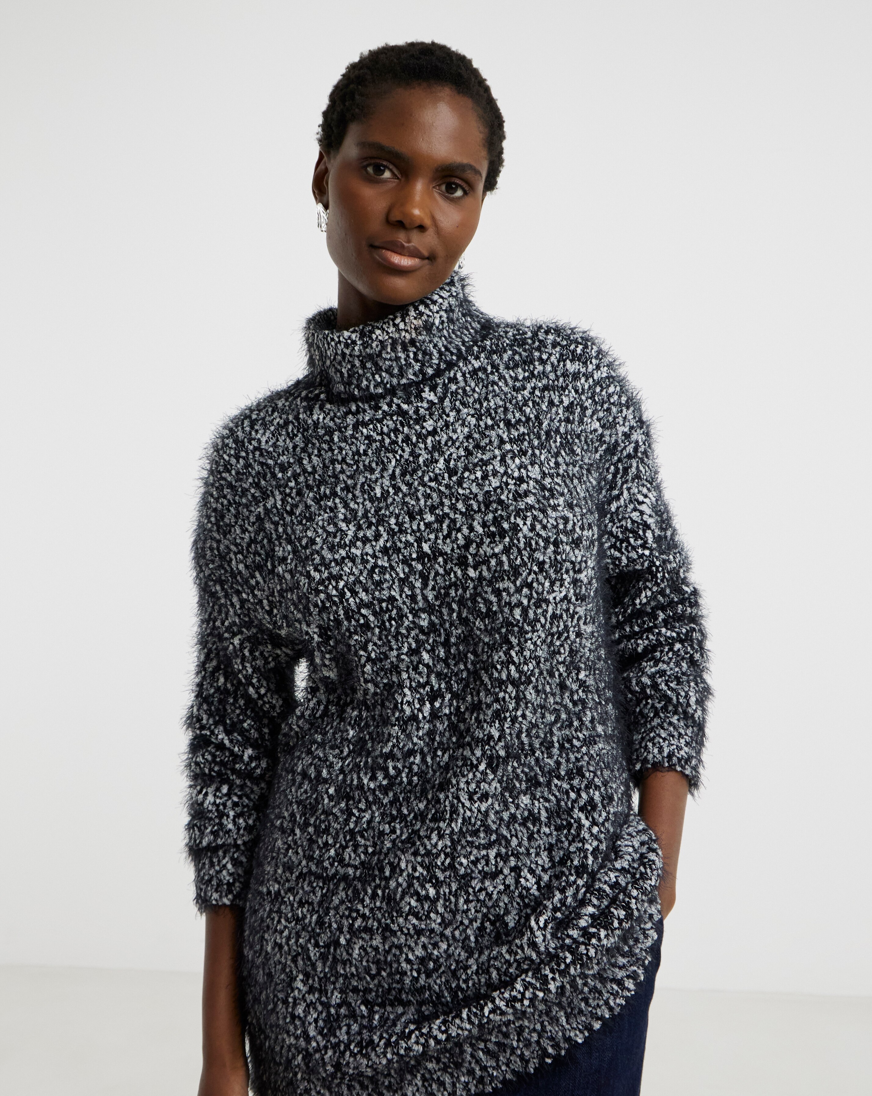 Mono Textured Roll Neck Tunic