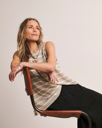 Anthology Rib Crew Neck Linen Tank