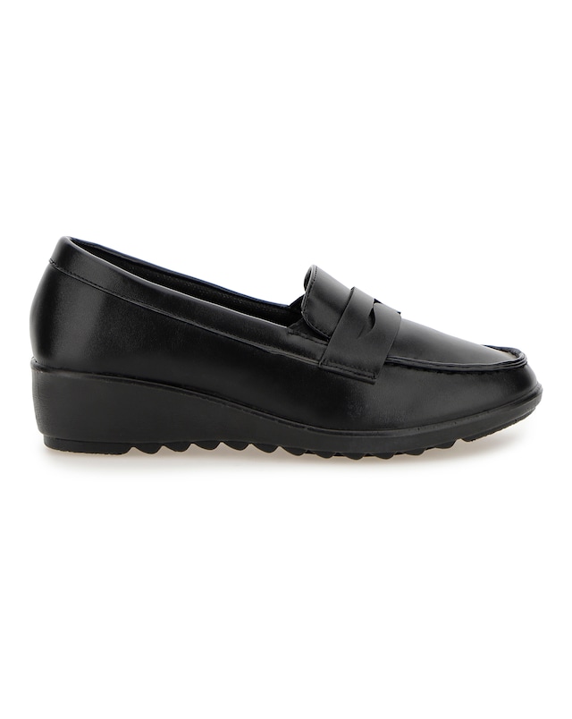 Cushion Walk Low Wedge Loafers Wide E Fit
