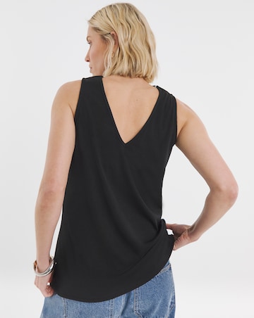 Black Lace Trim Vest