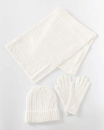 Sequin Detail Scarf, Hat & Glove Set
