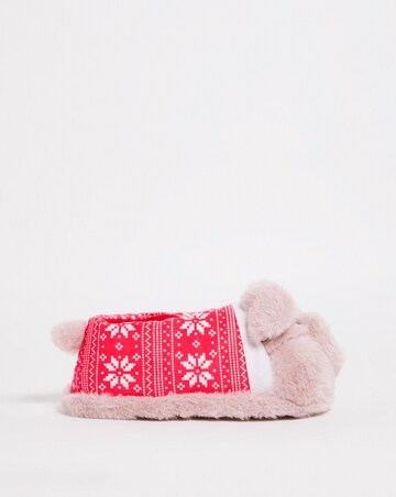 Pig In Blanket Christmas Novelty Slippers Wide Fit