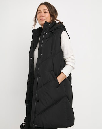 Black Longline Gilet