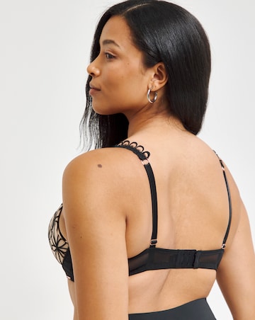 Figleaves Curve Artistry Embroidery Underwire Quarter Balcony Bra B-F - Black