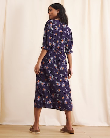 Anise Adeline V Neck Tie Back Midi Dress