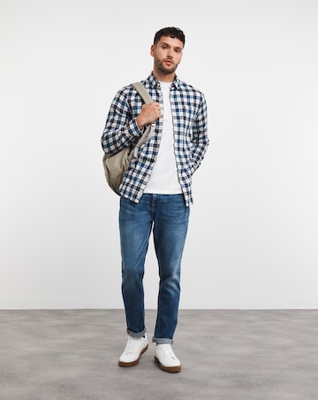 Original Penguin White And Blue Check Long Sleeve Shirt