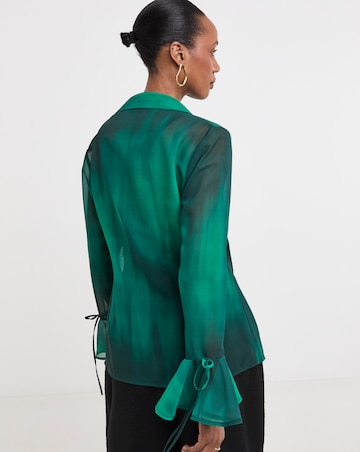 Georgette Frill Cuff Collar Blouse