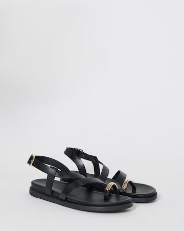 Carlota Leather Toe Hardware Footbed Sandals - Wide Fit (E)