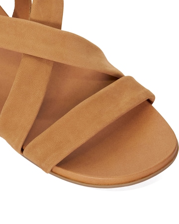 Dune Landies Tan Strappy Sandals - Wide Fit (E)