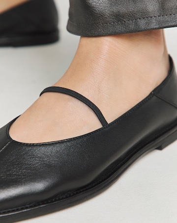 Lucky Soft Leather Flat Mary Janes - Wide Fit (E)