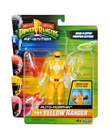 Mighty Morphin Power Rangers Auto Morphin Yellow Ranger Figure