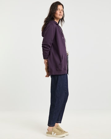 Longline Zip Up Hoodie